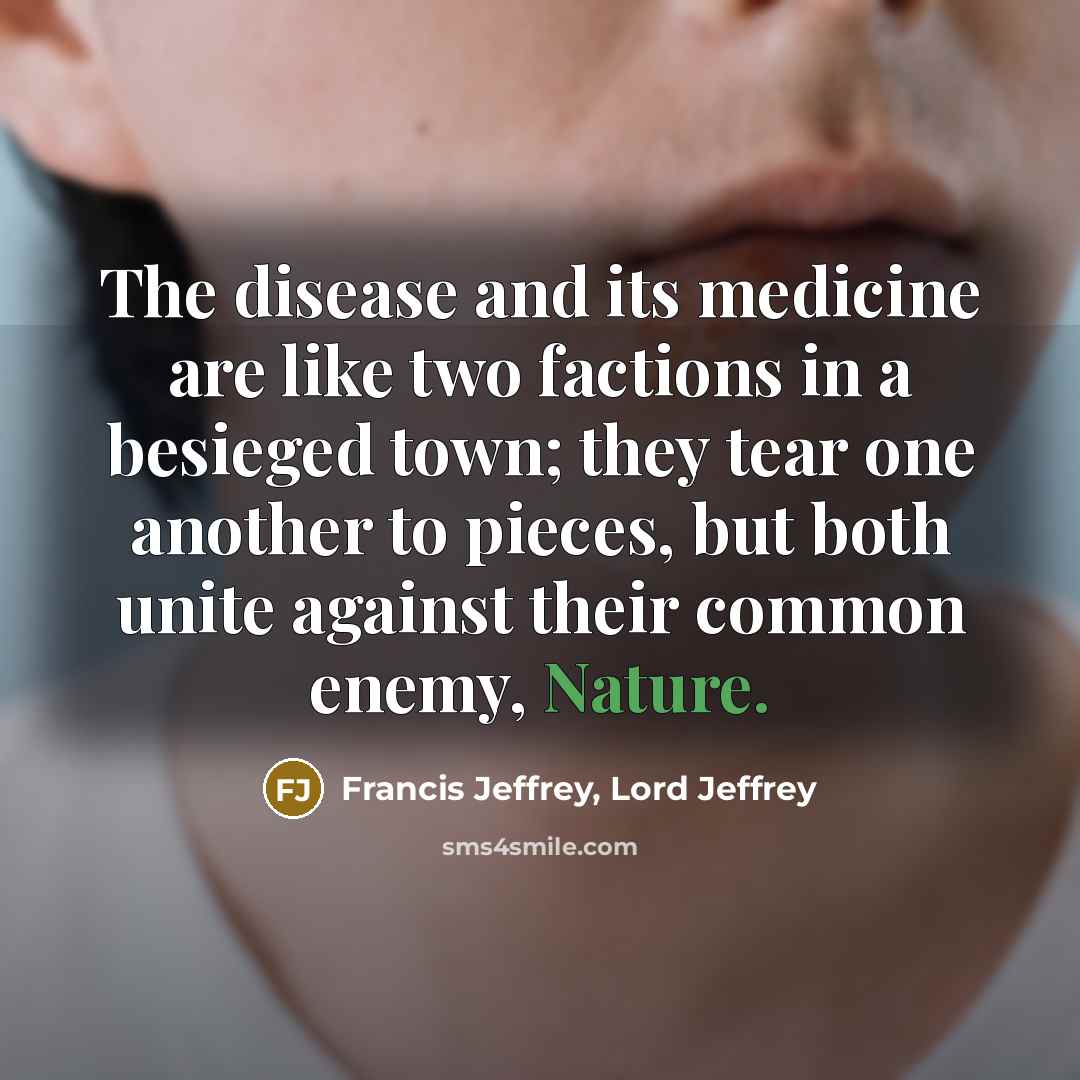 “The disease and its medicine are like two factions in…” quote by Francis Jeffrey, Lord Jeffrey