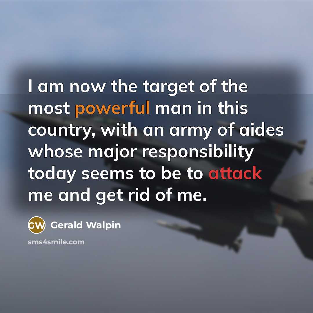 “I am now the target of the most powerful man…” quote by Gerald Walpin