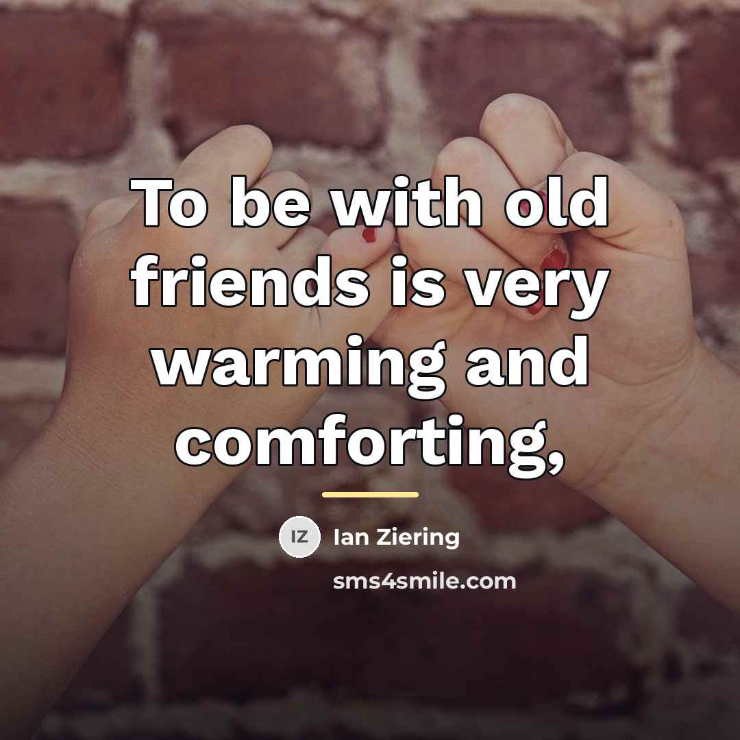 “To be with old friends is very warming and comforting,…” quote by Ian Ziering