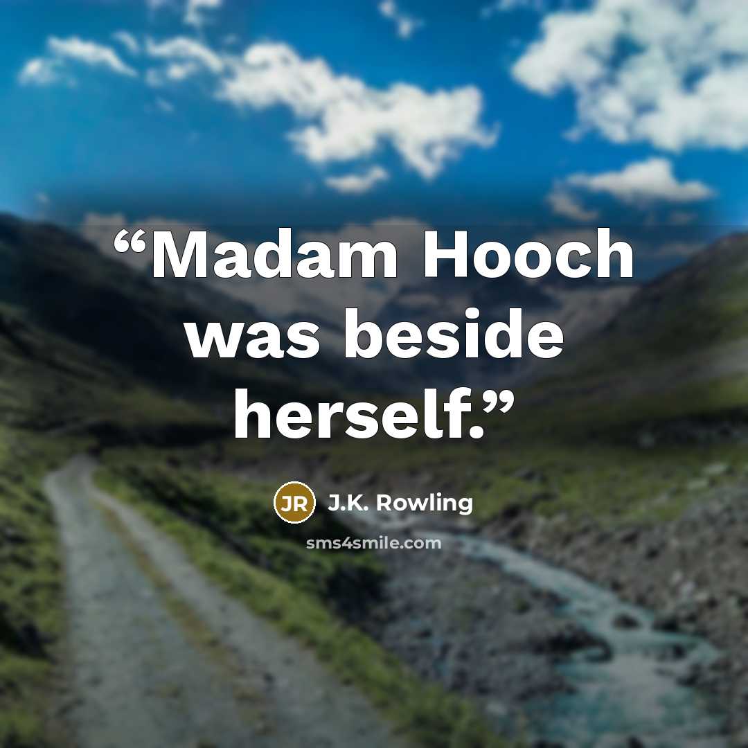 “Madam Hooch was beside herself.” quote by J.K. Rowling