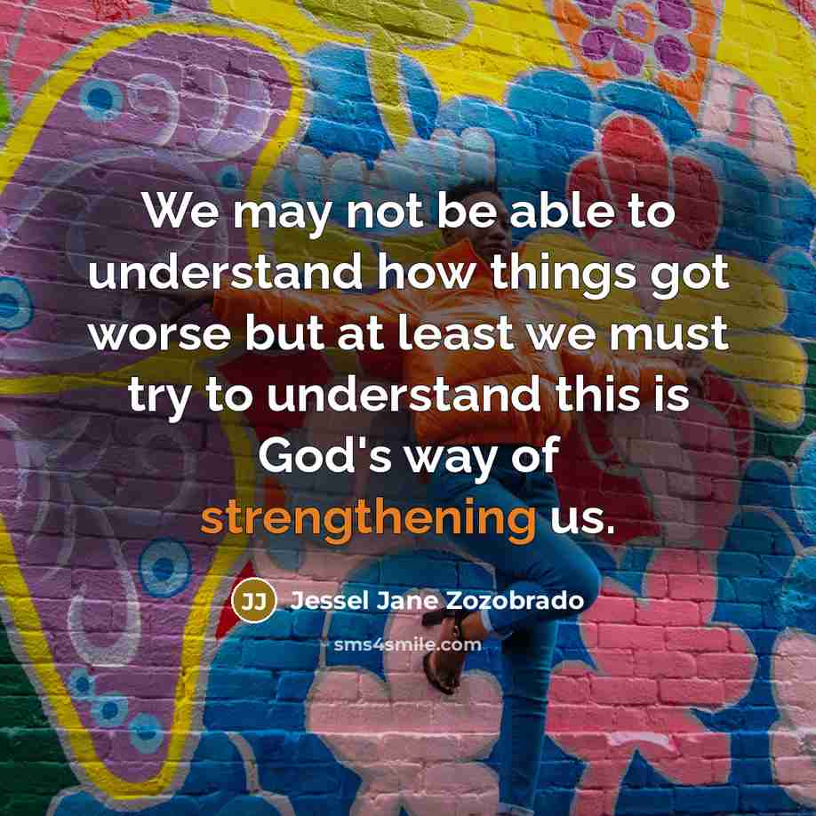 “We may not be able to understand how things got…” quote by Jessel Jane Zozobrado