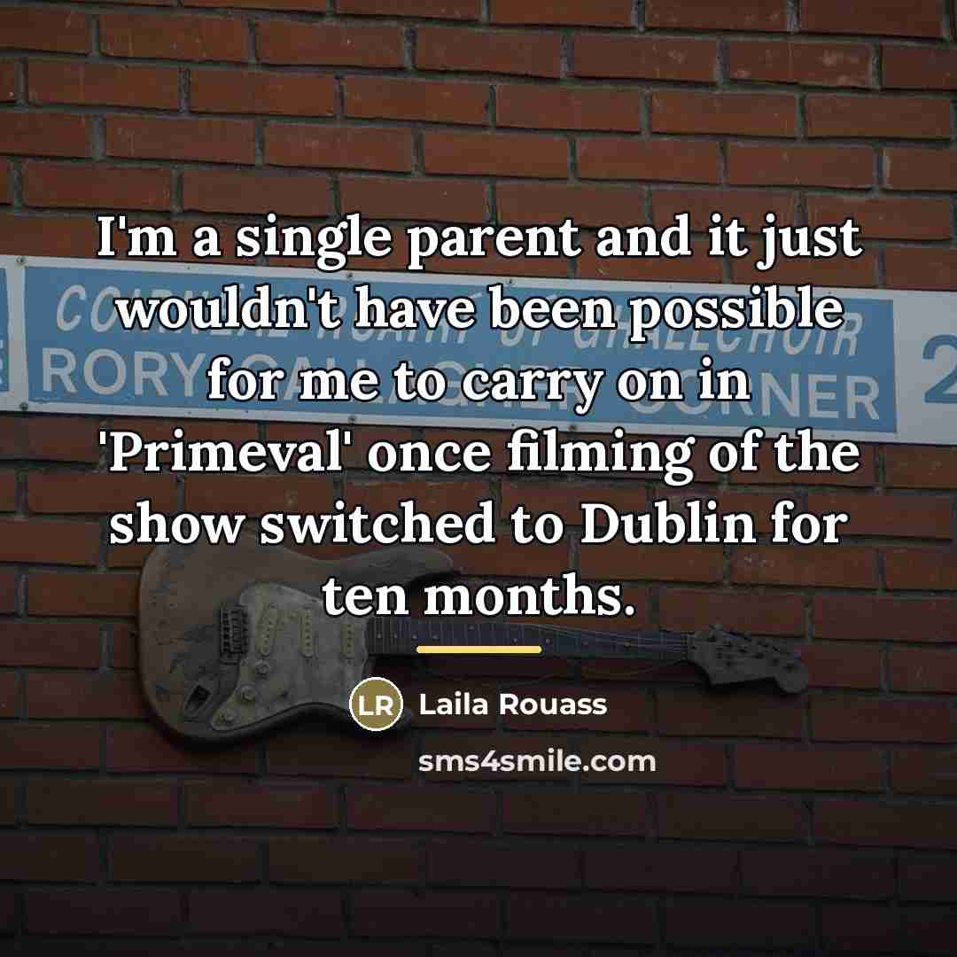 “I'm a single parent and it just wouldn't have been…” quote by Laila Rouass