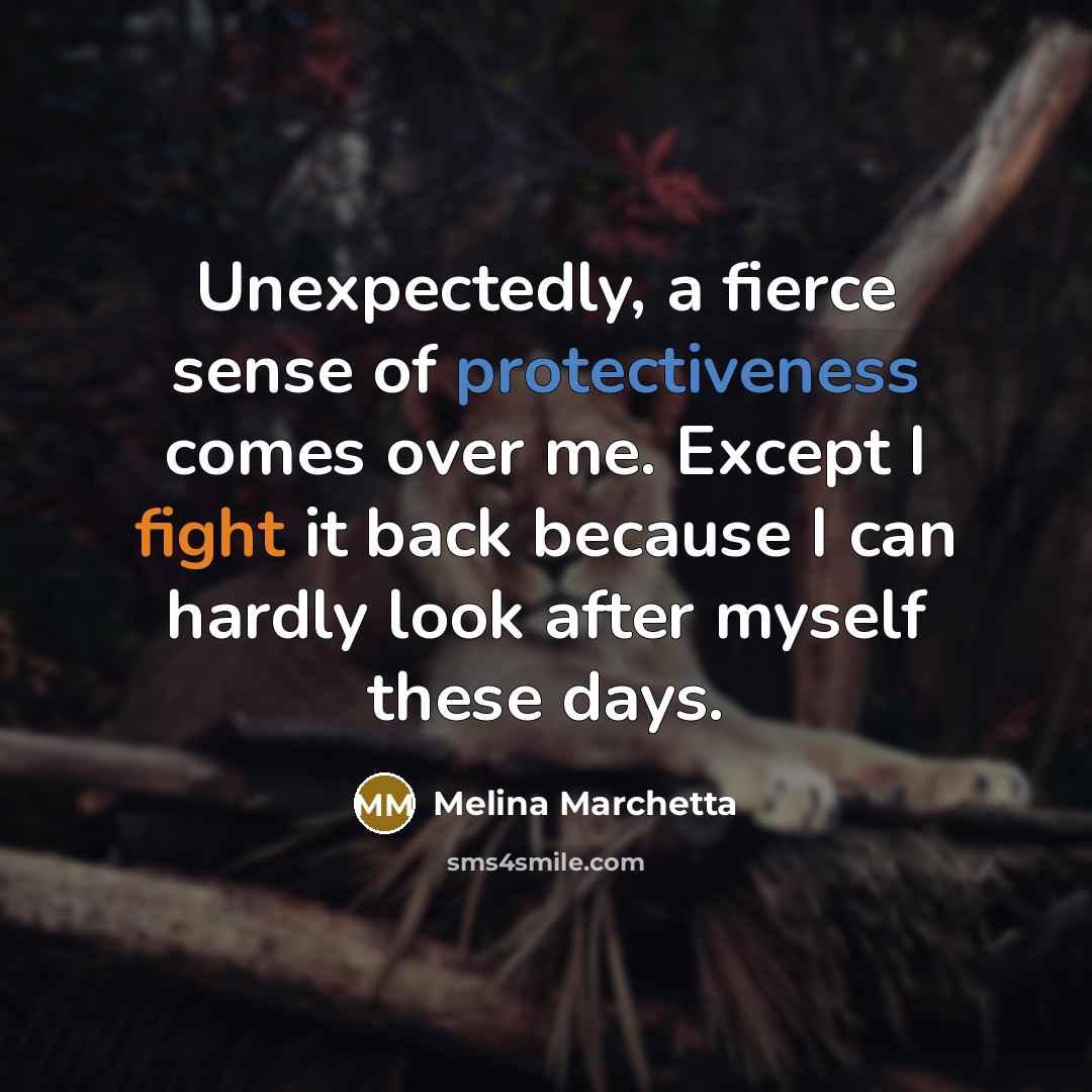 “Unexpectedly, a fierce sense of protectiveness comes over me. Except…” quote by Melina Marchetta