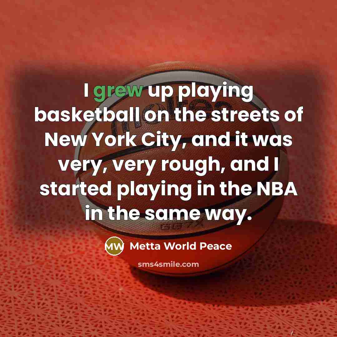 “I grew up playing basketball on the streets of New…” quote by Metta World Peace