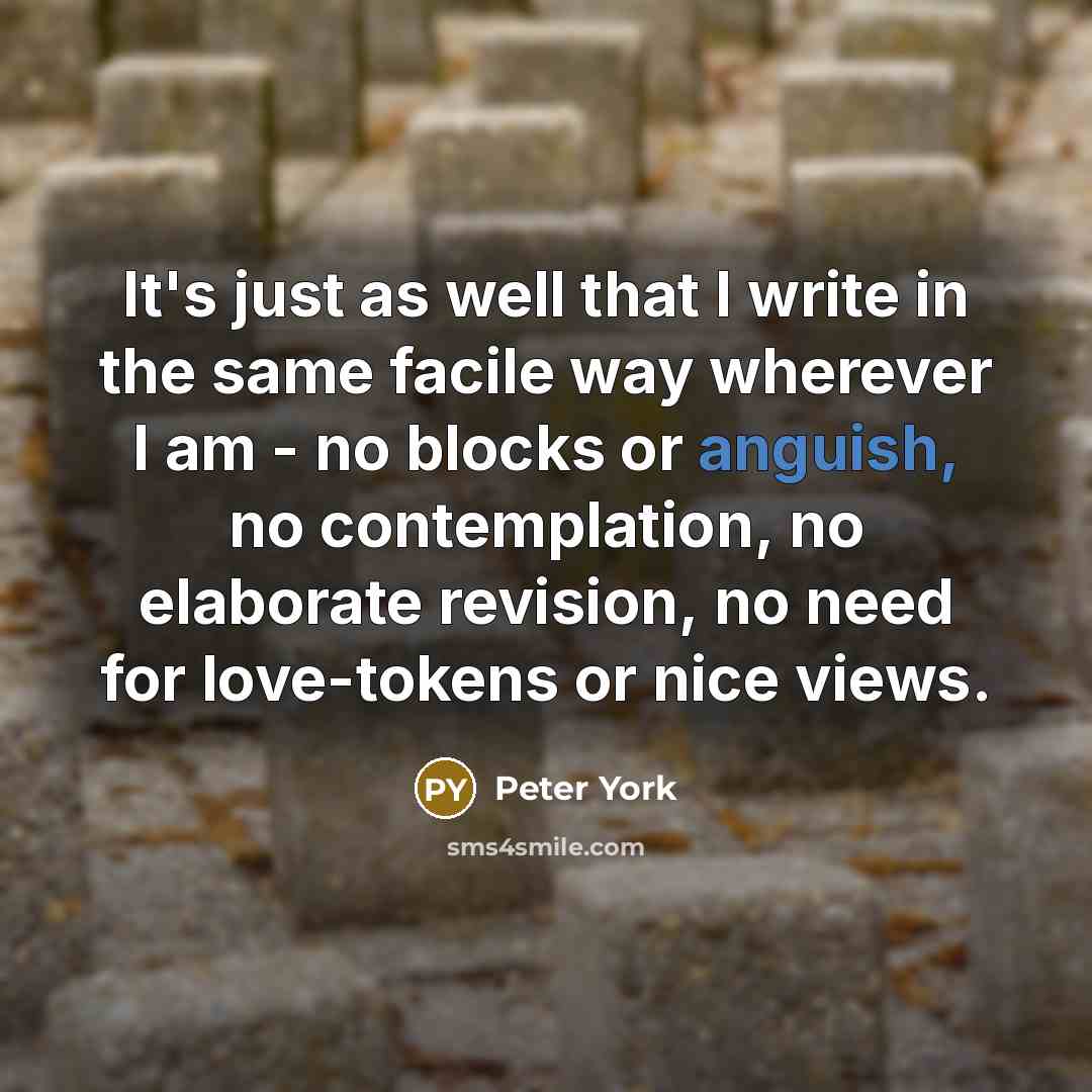 “It's just as well that I write in the same…” quote by Peter York