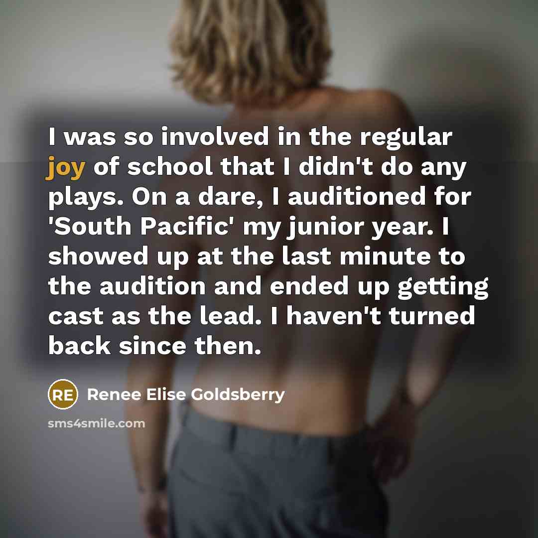 “I was so involved in the regular joy of school…” quote by Renee Elise Goldsberry