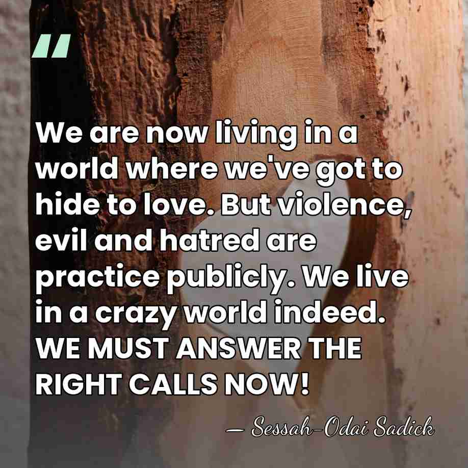 We are now living in a world where we've got to hide&hellip; - Sessah-Odai Sadick