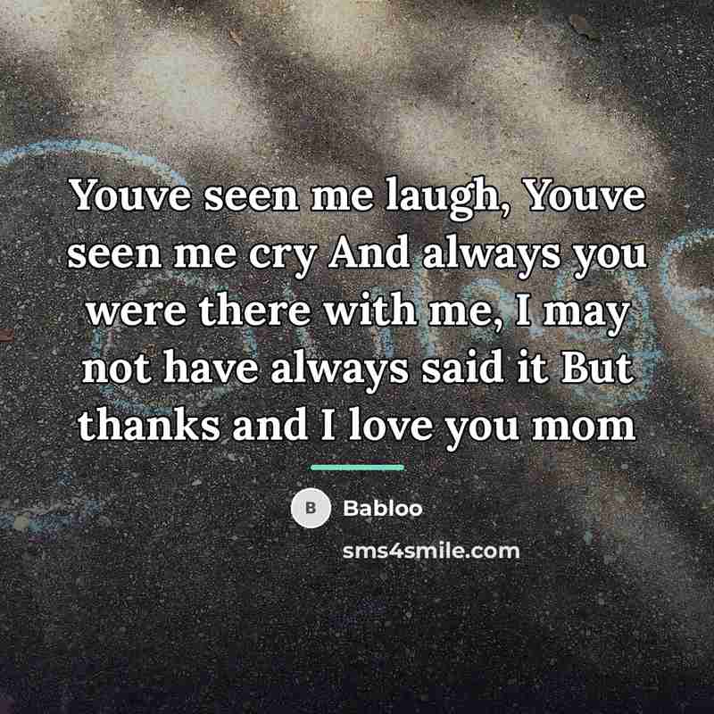 “Youve seen me laugh, Youve seen me cry And always…” quote by Babloo
