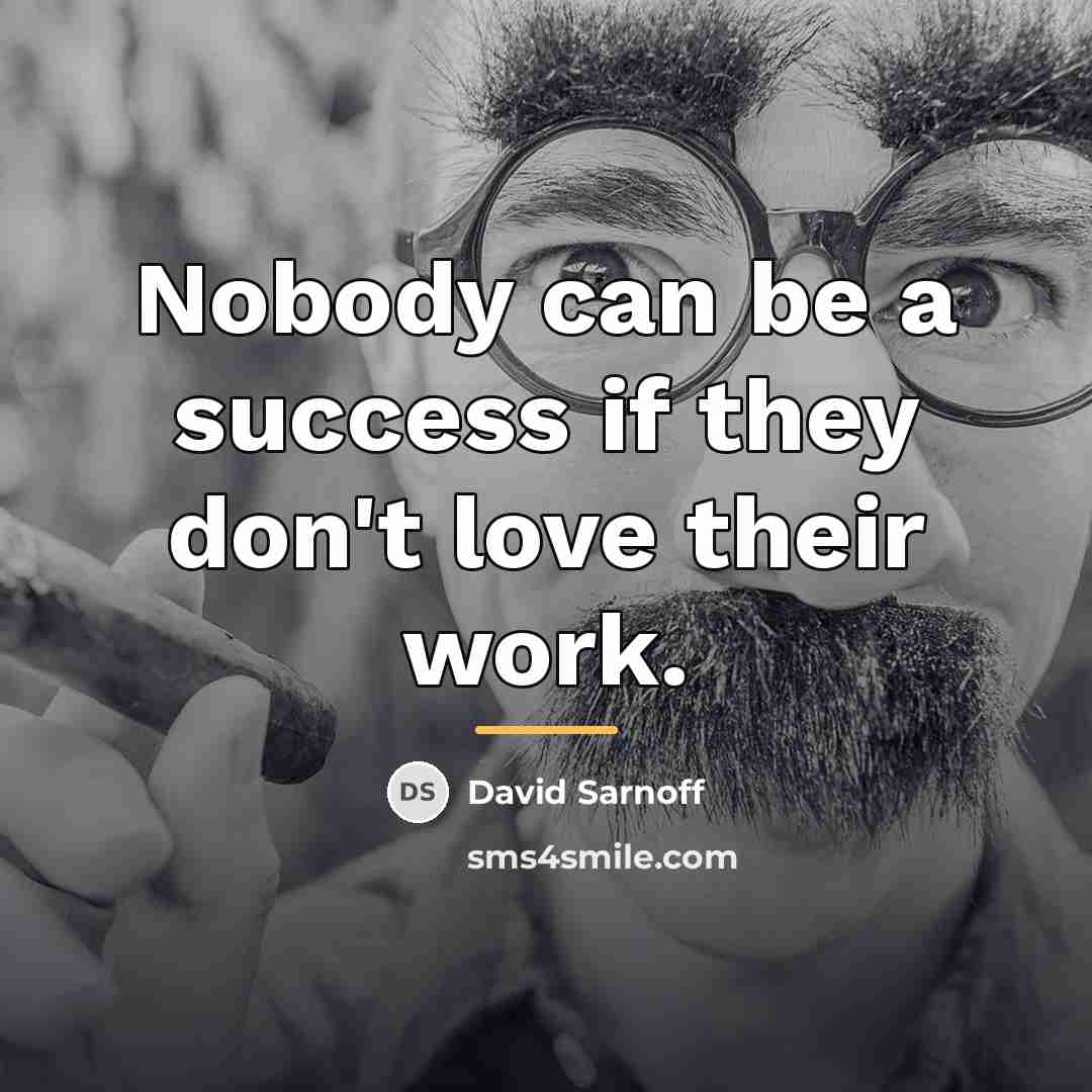 “Nobody can be a success if they don't love their…” quote by David Sarnoff