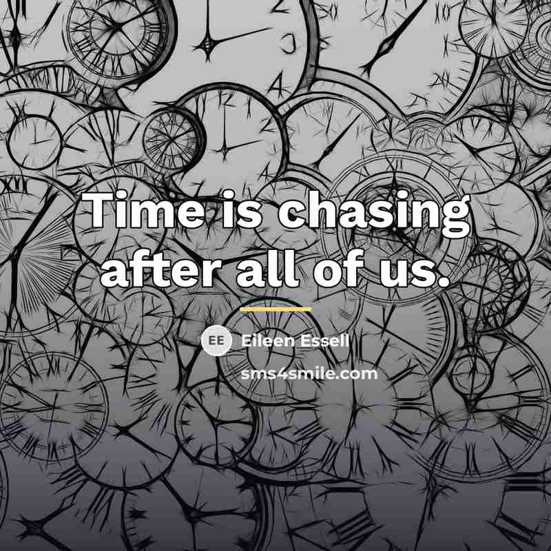 “Time is chasing after all of us.…” quote by Eileen Essell