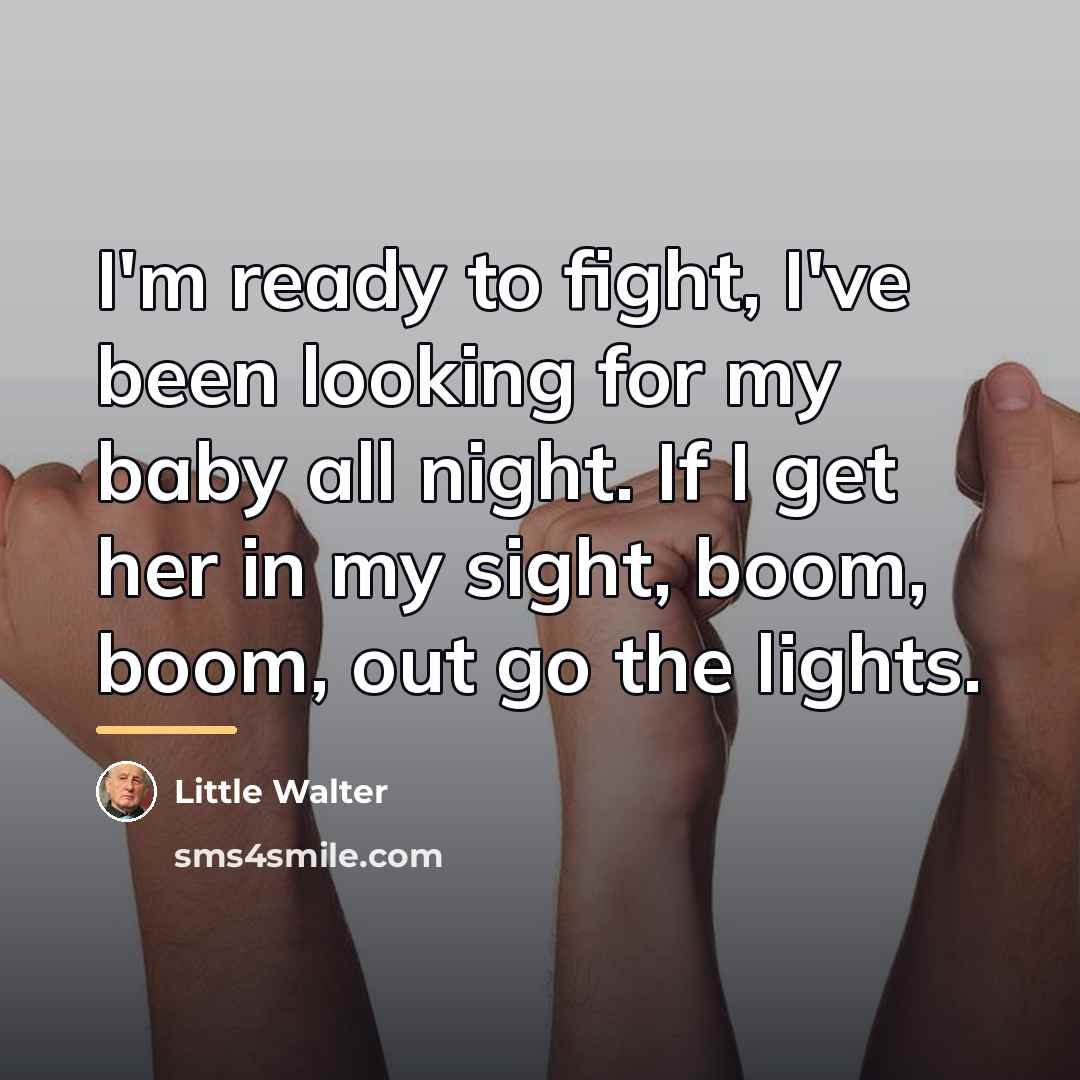 “I'm ready to fight, I've been looking for my baby…” quote by Little Walter