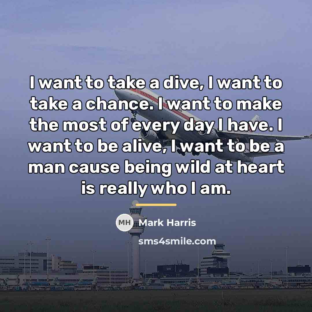 “I want to take a dive, I want to take…” quote by Mark Harris