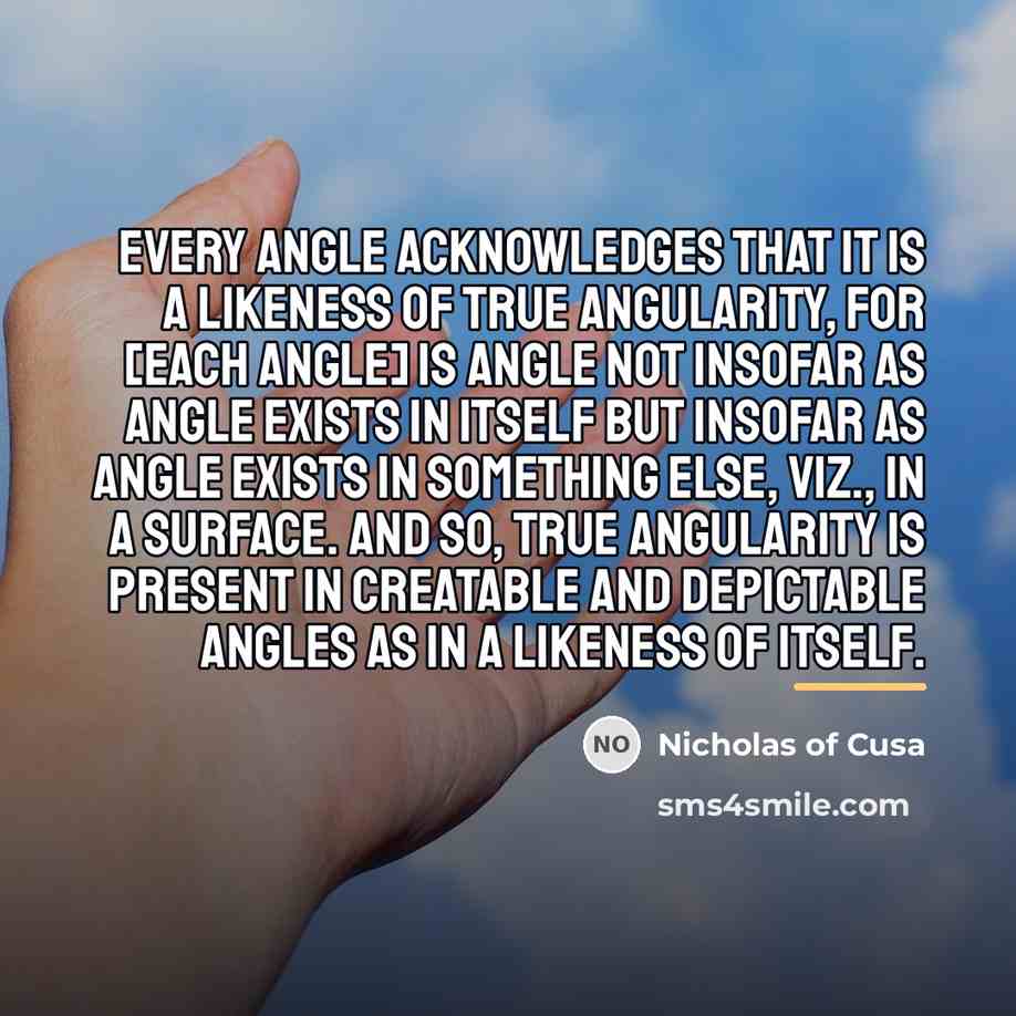 “Every angle acknowledges that it is a likeness of true…” quote by Nicholas of Cusa