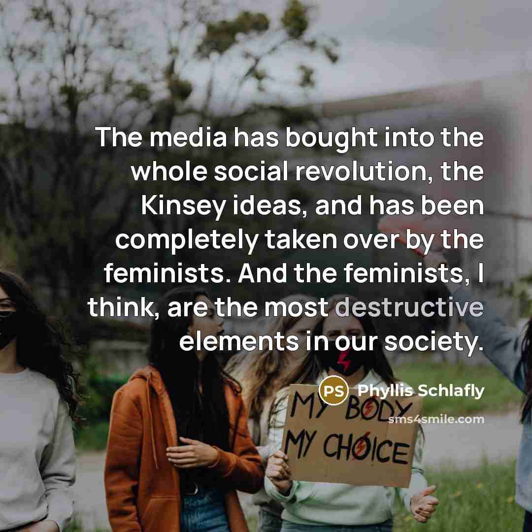 “The media has bought into the whole social revolution, the…” quote by Phyllis Schlafly