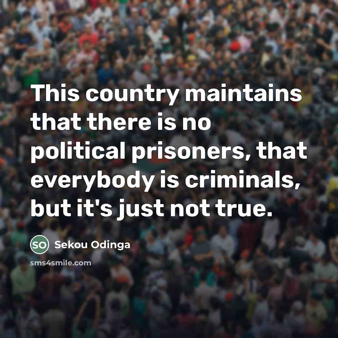 “This country maintains that there is no political prisoners, that…” quote by Sekou Odinga