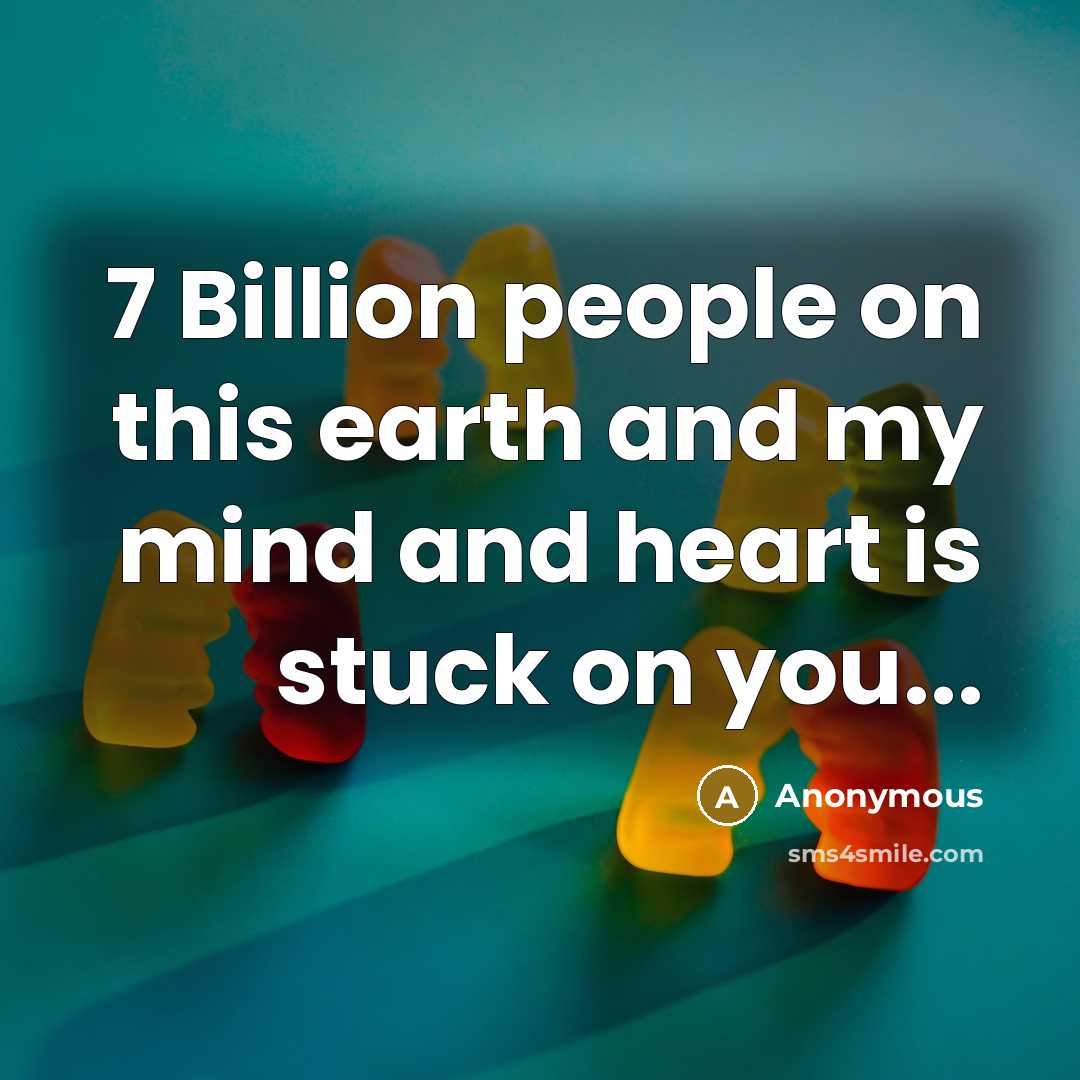 “7 Billion people on this earth and my mind and…” quote by Anonymous