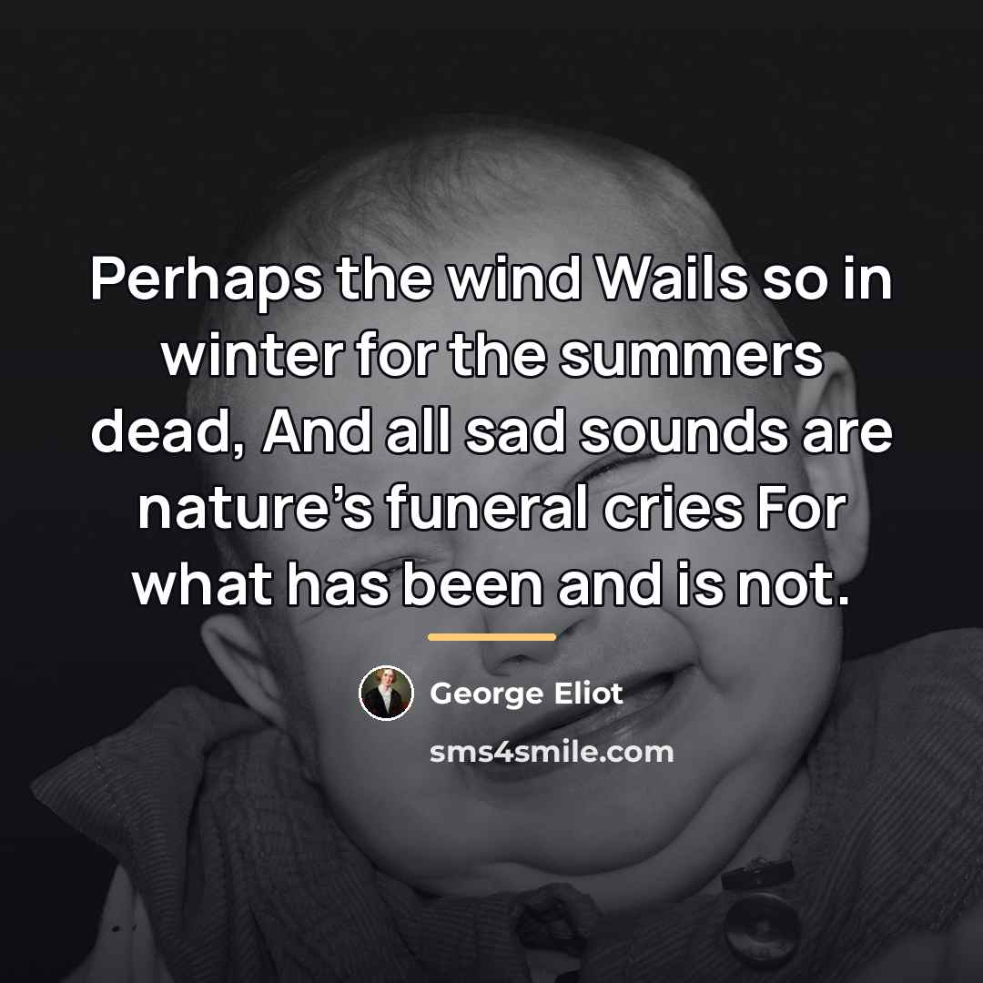 “Perhaps the wind Wails so in winter for the summers…” quote by George Eliot