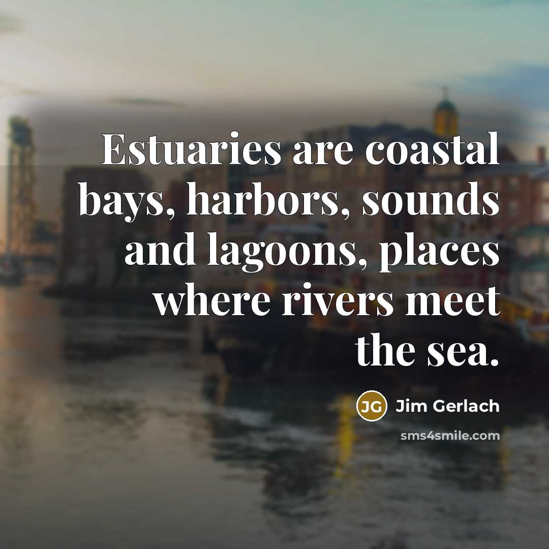 “Estuaries are coastal bays, harbors, sounds and lagoons, places where…” quote by Jim Gerlach