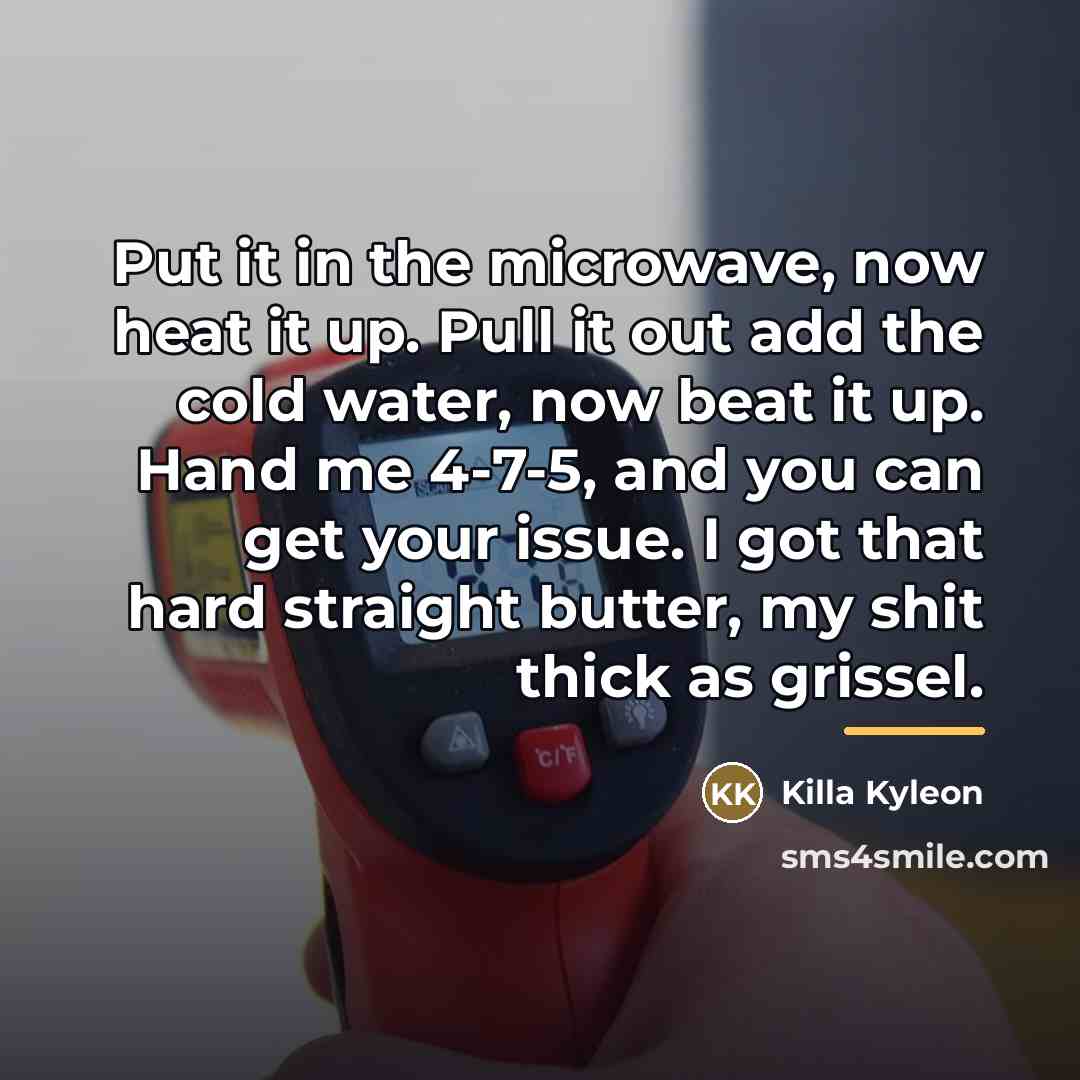 “Put it in the microwave, now heat it up. Pull…” quote by Killa Kyleon