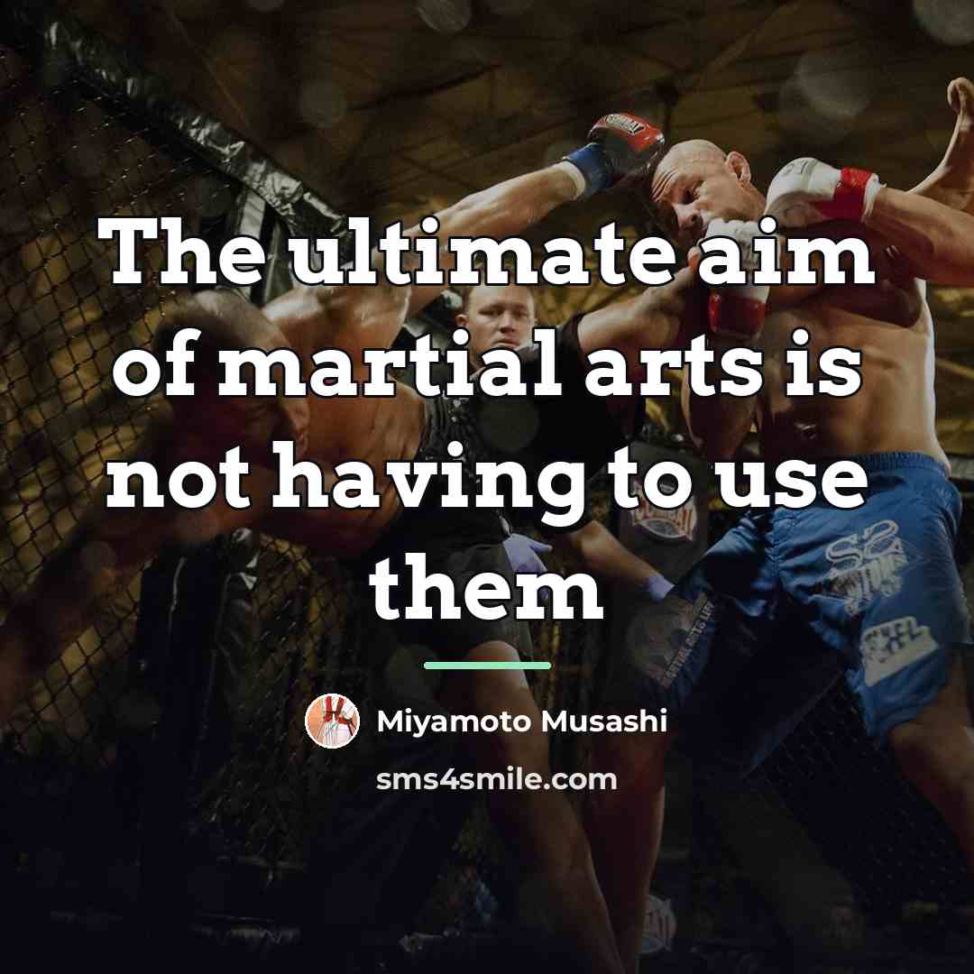 “The ultimate aim of martial arts is not having to…” quote by Miyamoto Musashi