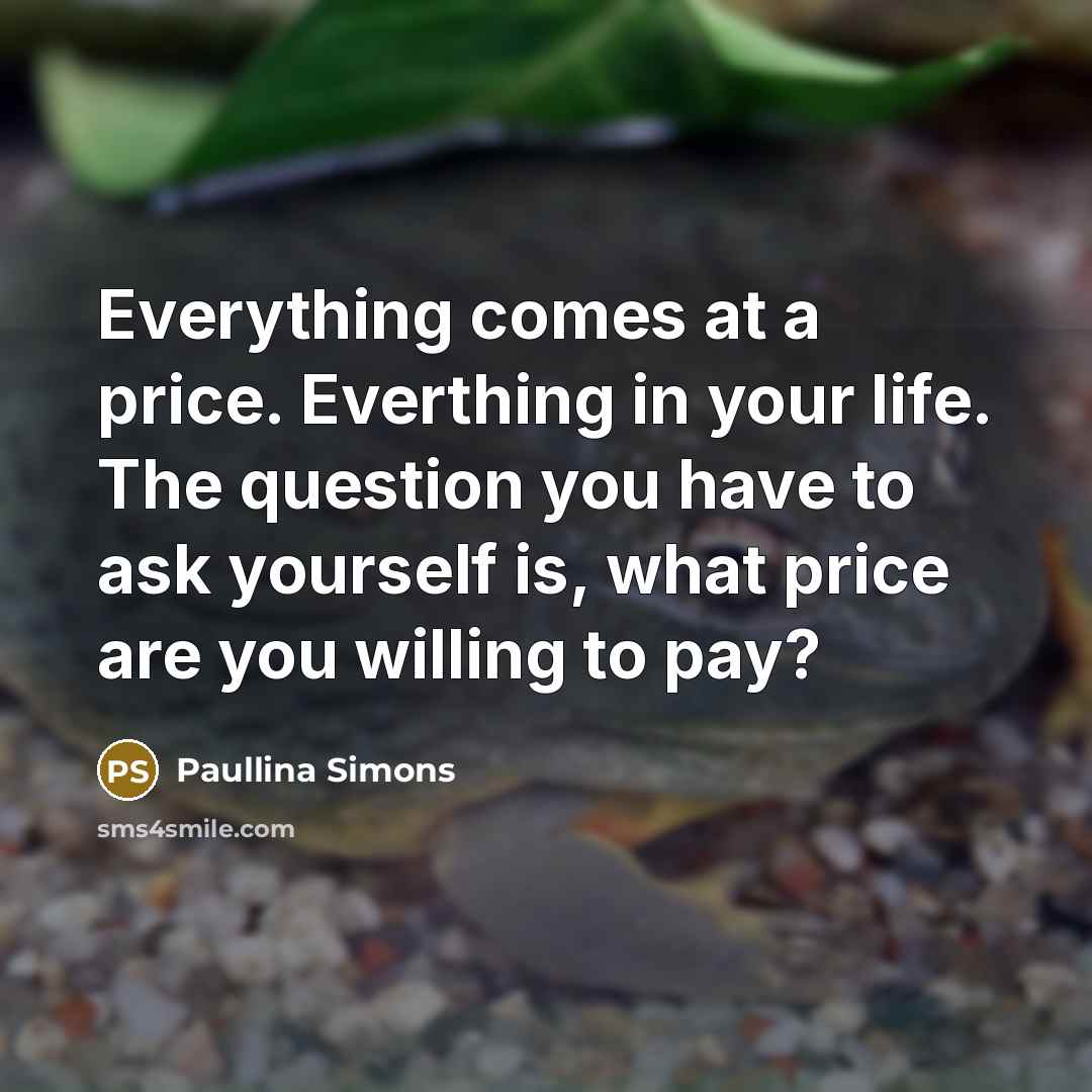 “Everything comes at a price. Everthing in your life. The…” quote by Paullina Simons
