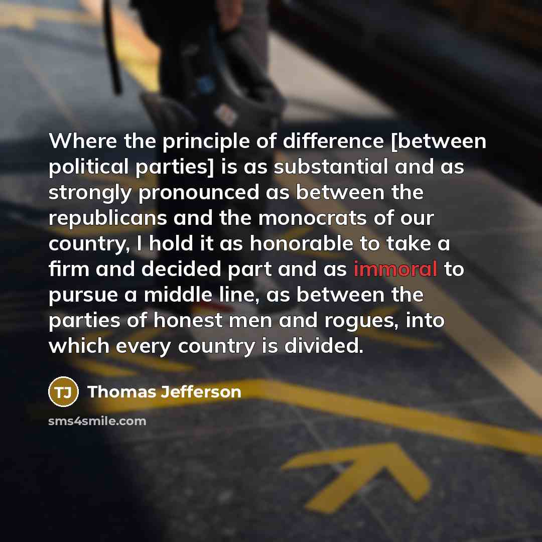 “Where the principle of difference [between political parties] is as…” quote by Thomas Jefferson