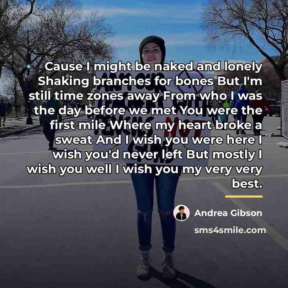 “Cause I might be naked and lonely Shaking branches for…” quote by Andrea Gibson