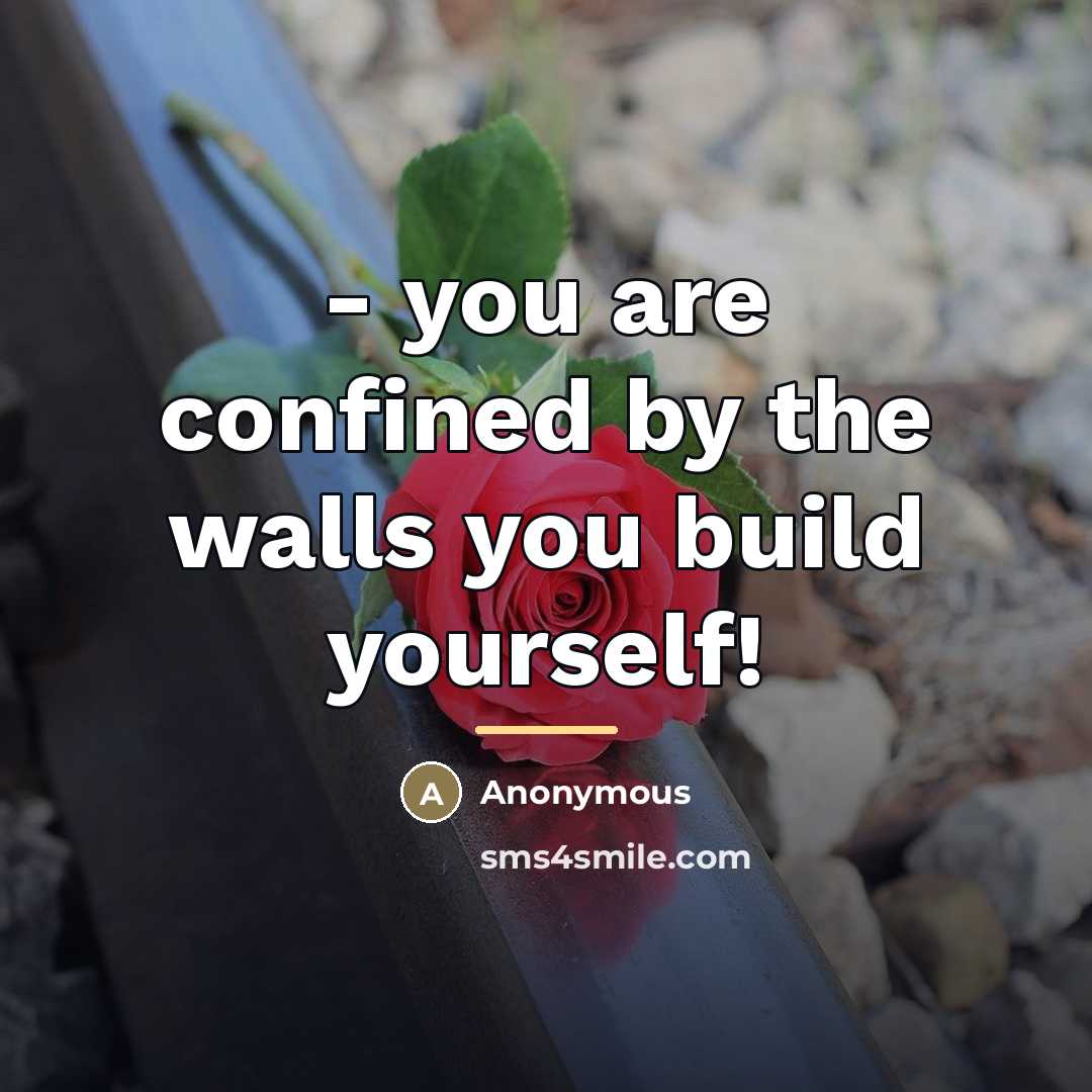 “- you are confined by the walls you build yourself!…” quote by Anonymous
