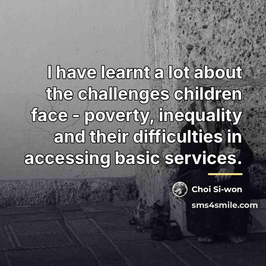 “I have learnt a lot about the challenges children face…” quote by Choi Si-won