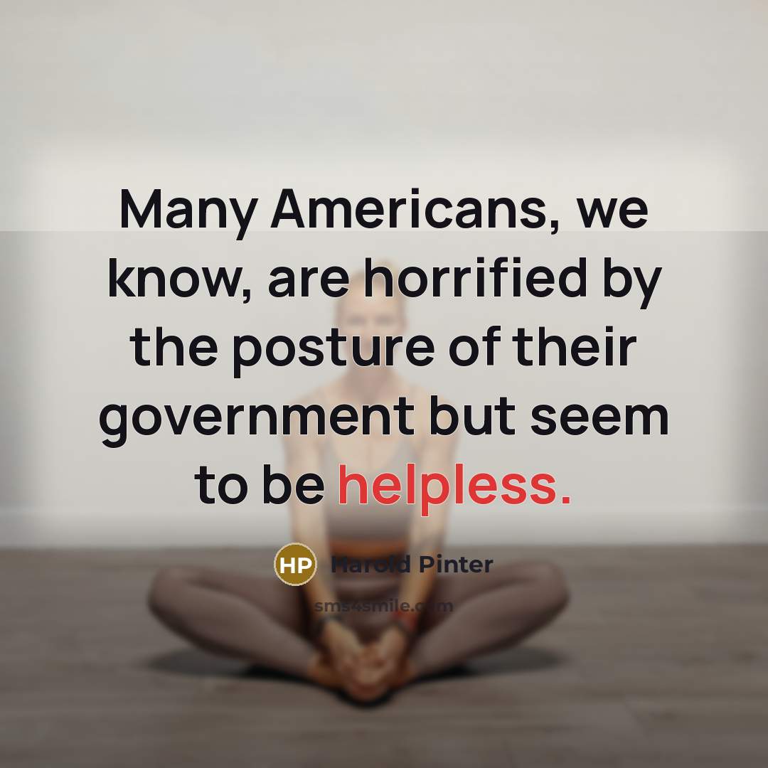 “Many Americans, we know, are horrified by the posture of…” quote by Harold Pinter