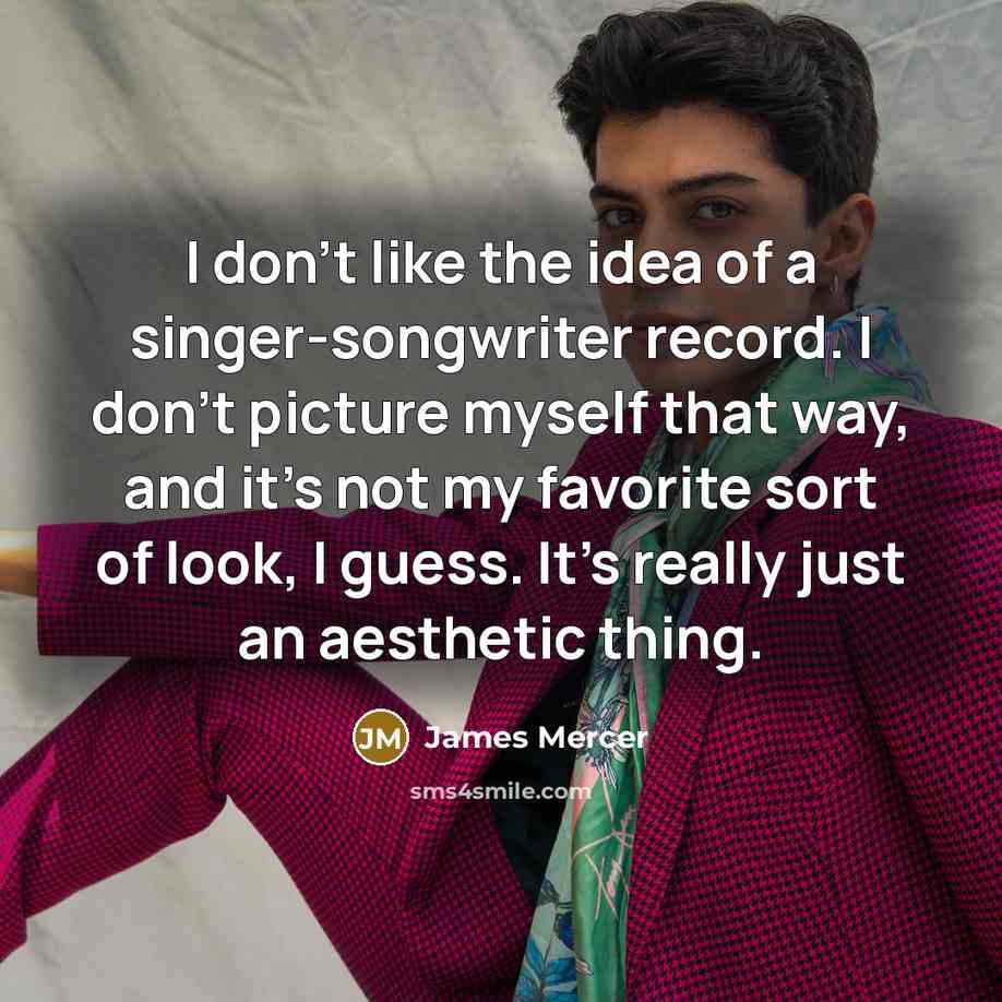 “I don't like the idea of a singer-songwriter record. I…” quote by James Mercer