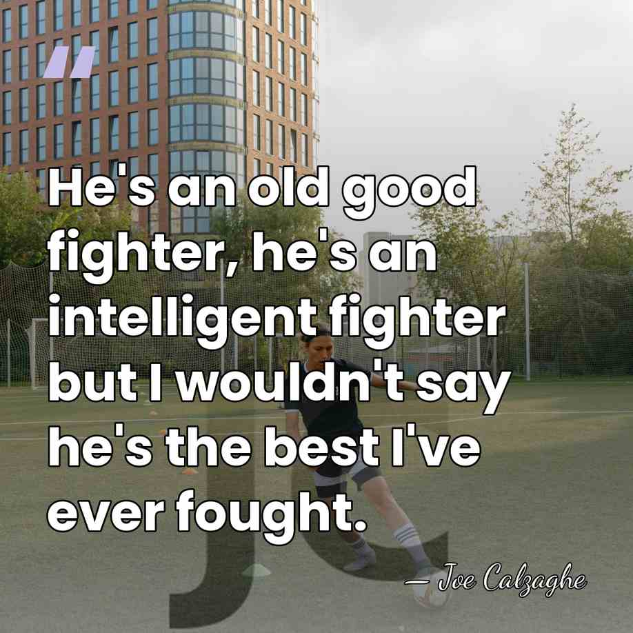 He's an old good fighter, he's an intelligent fighter but I wouldn't&hellip; - Joe Calzaghe