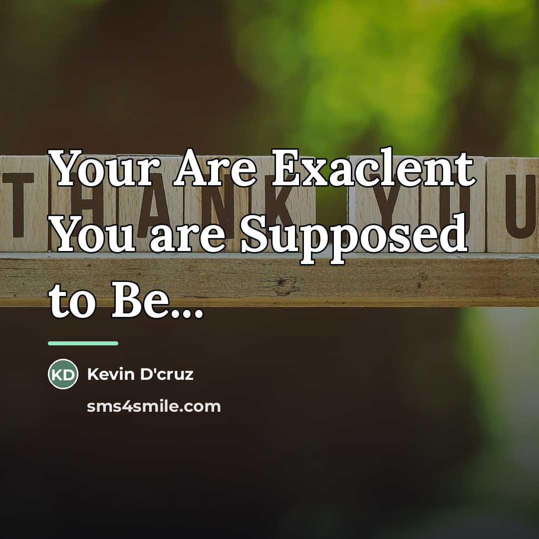 “Your Are Exaclent You are Supposed to Be...…” quote by Kevin D'cruz