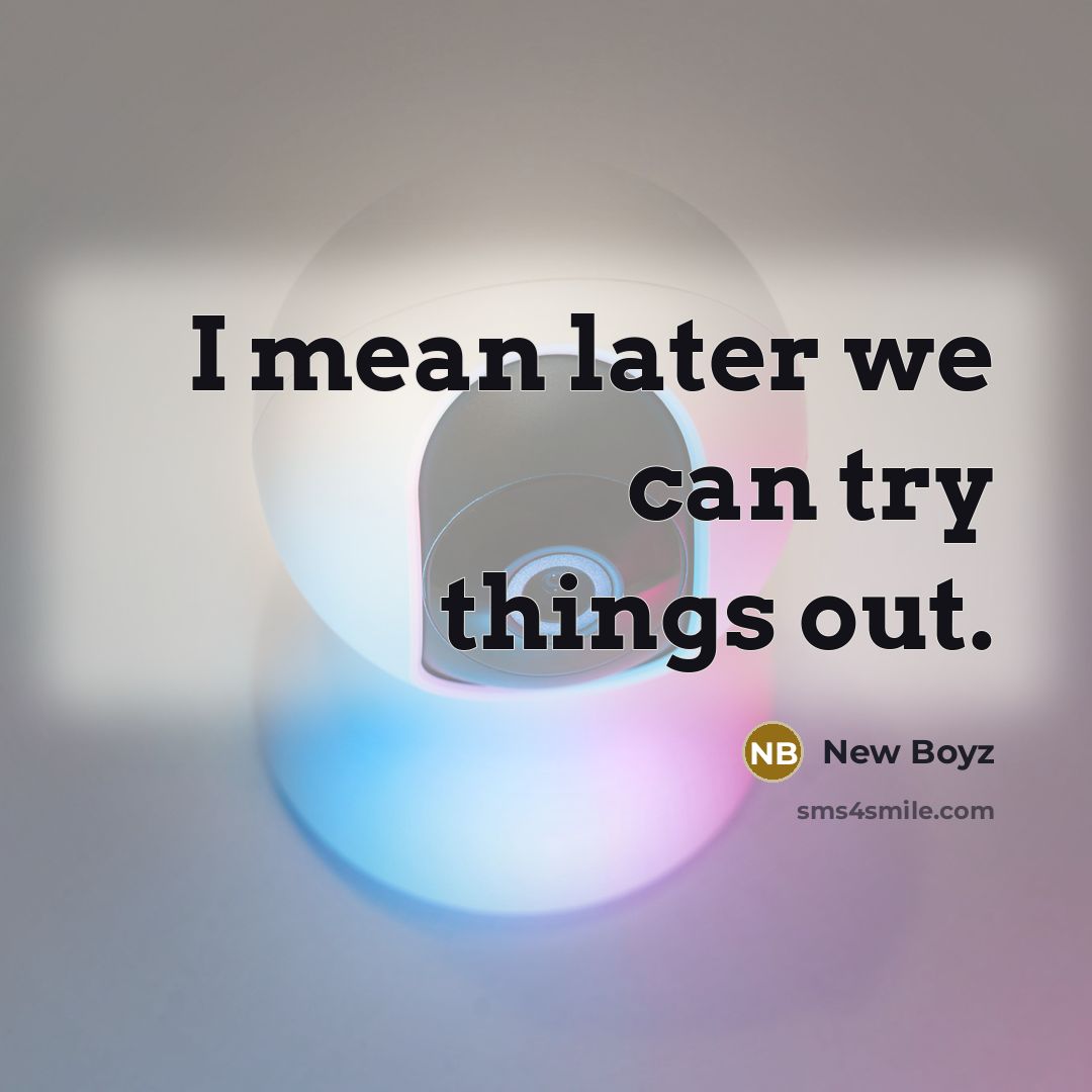“I mean later we can try things out.…” quote by New Boyz