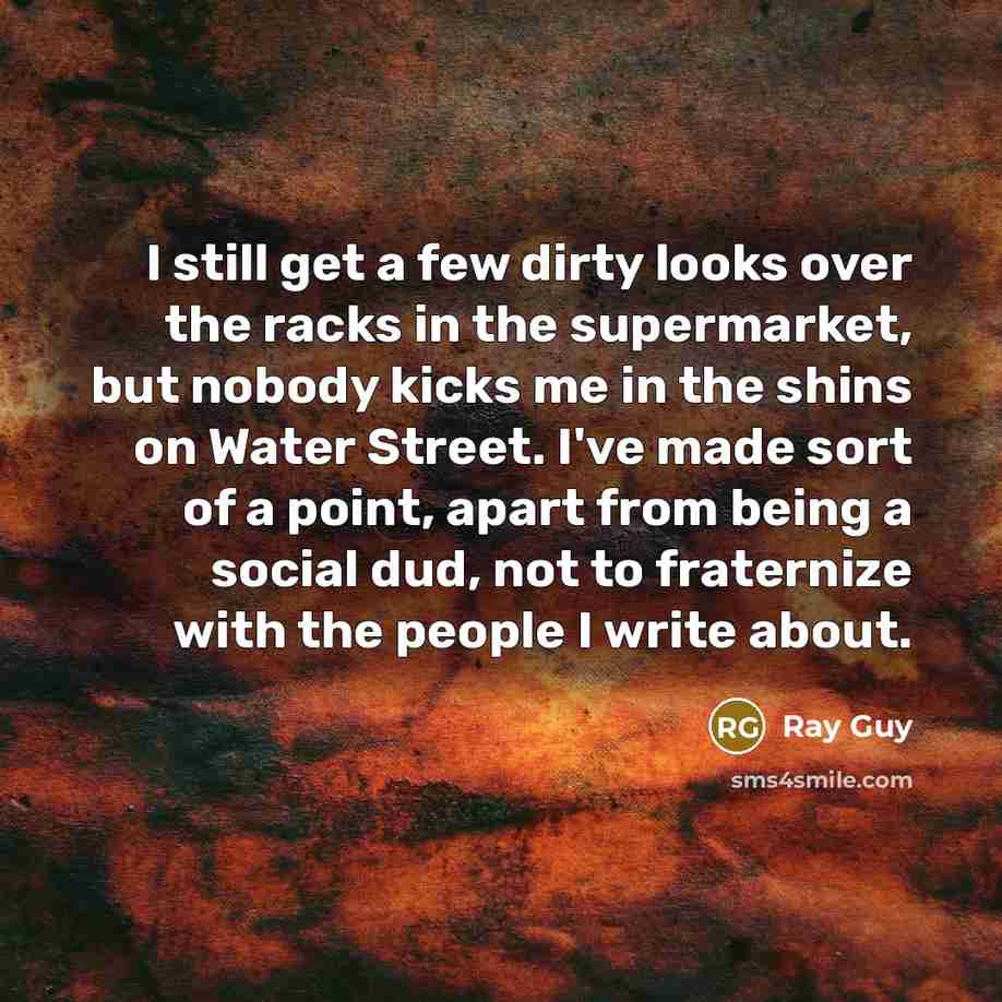“I still get a few dirty looks over the racks…” quote by Ray Guy