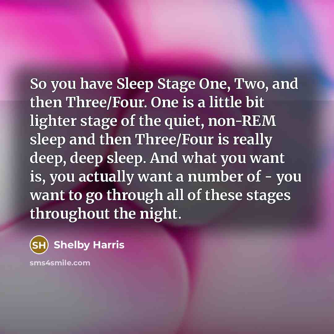 “So you have Sleep Stage One, Two, and then Three/Four.…” quote by Shelby Harris