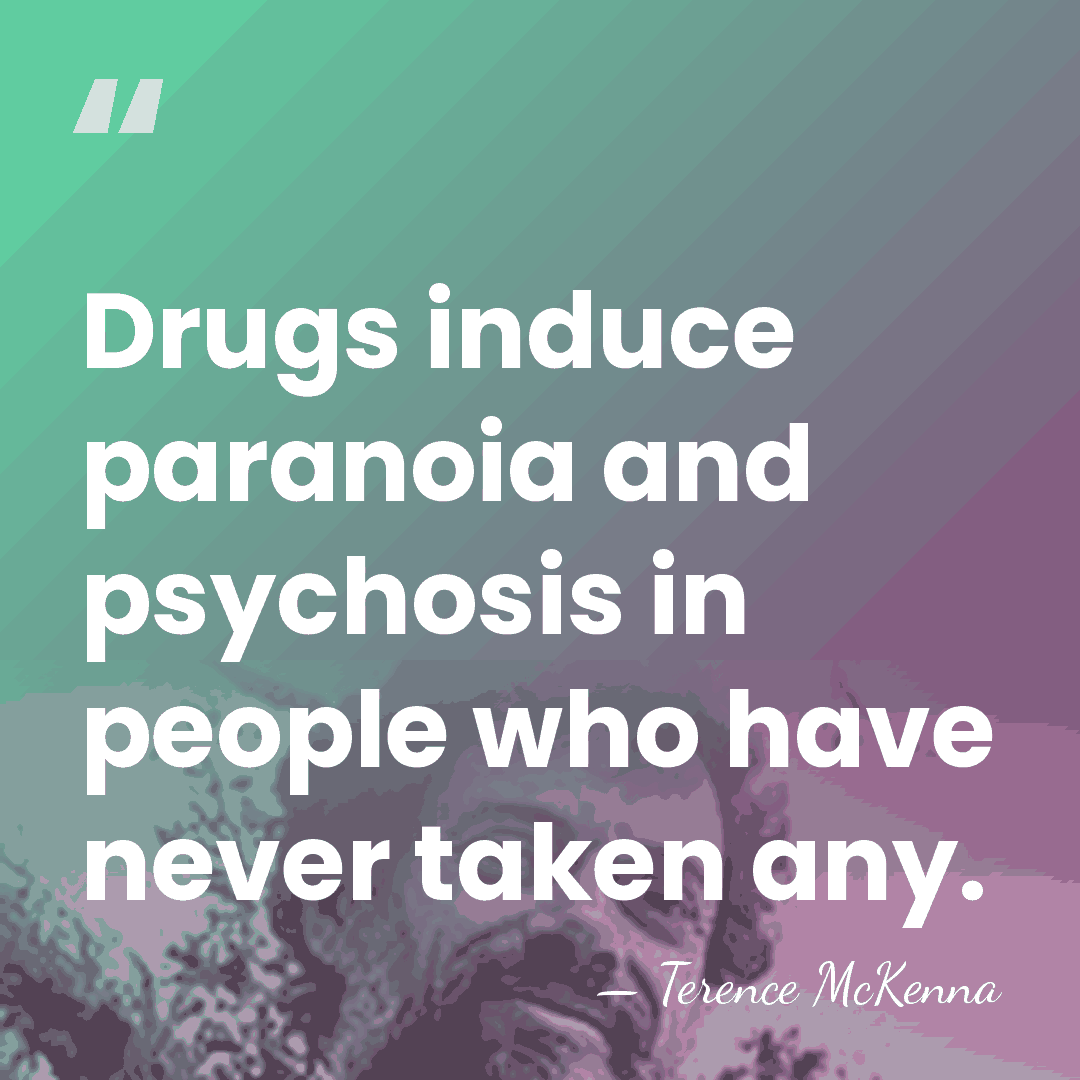 Drugs induce paranoia and psychosis in people who have never taken any. - Terence McKenna