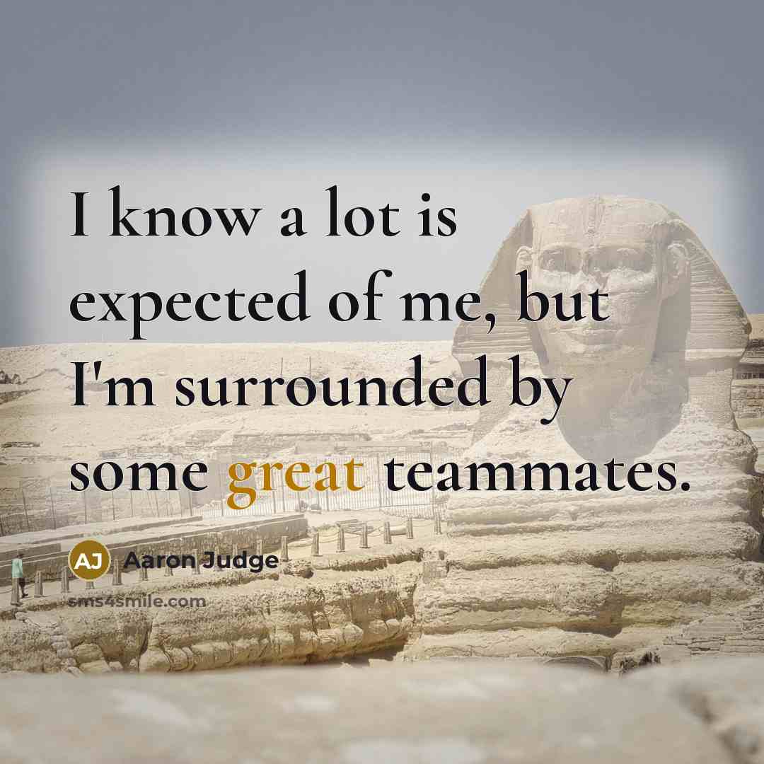 “I know a lot is expected of me, but I'm…” quote by Aaron Judge
