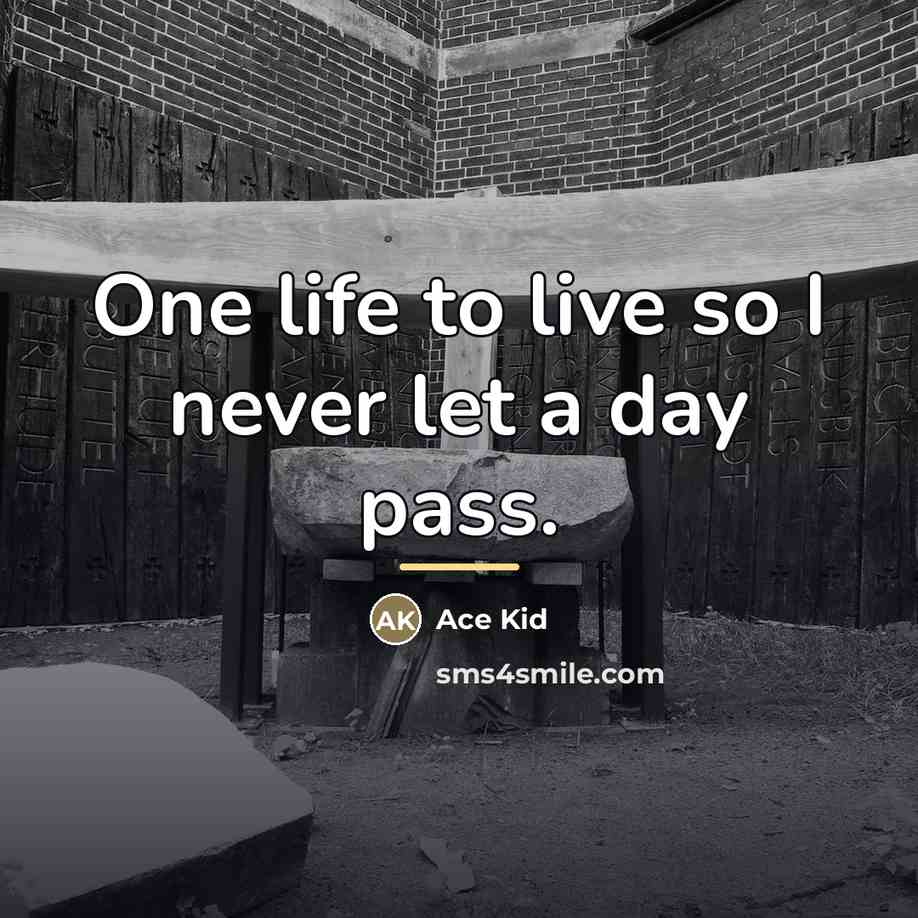 “One life to live so I never let a day…” quote by Ace Kid