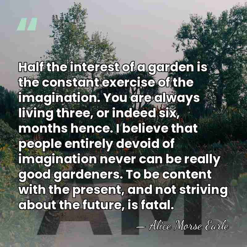 Half the interest of a garden is the constant exercise of the&hellip; - Alice Morse Earle