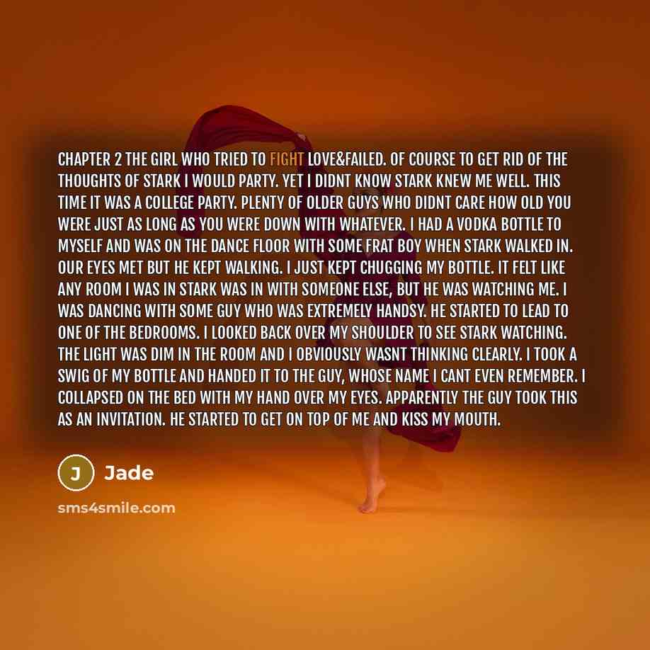 “CHAPTER 2 The girl who tried to fight love&failed. Of…” quote by Jade