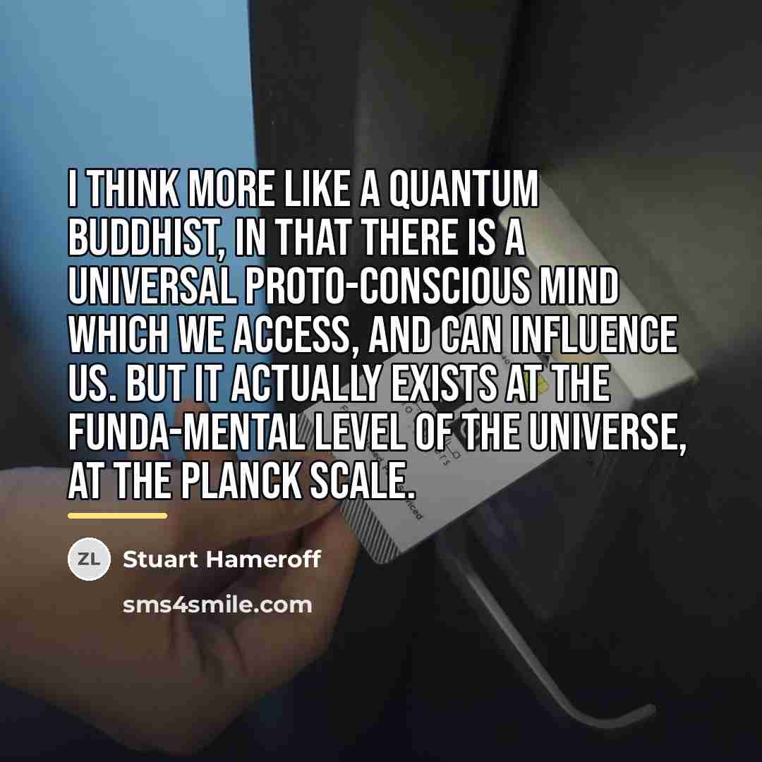 “I think more like a quantum Buddhist, in that there…” quote by Stuart Hameroff