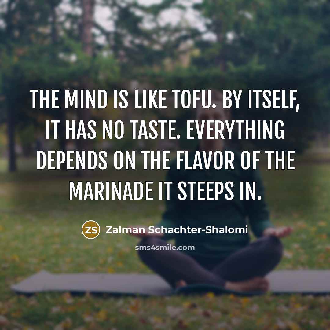 “The mind is like tofu. By itself, it has no…” quote by Zalman Schachter-Shalomi