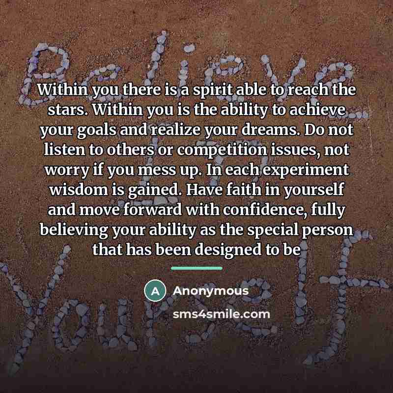 “Within you there is a spirit able to reach the…” quote by Anonymous