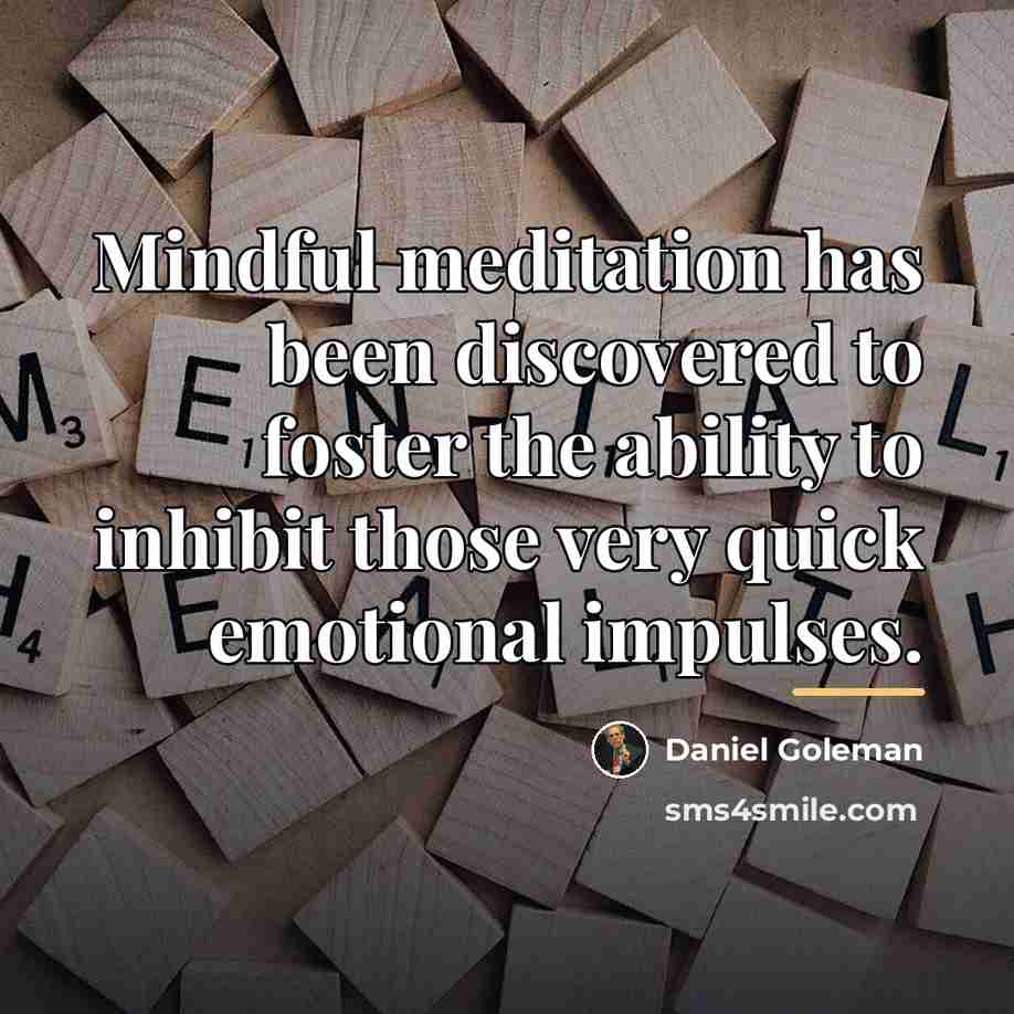 “Mindful meditation has been discovered to foster the ability to…” quote by Daniel Goleman