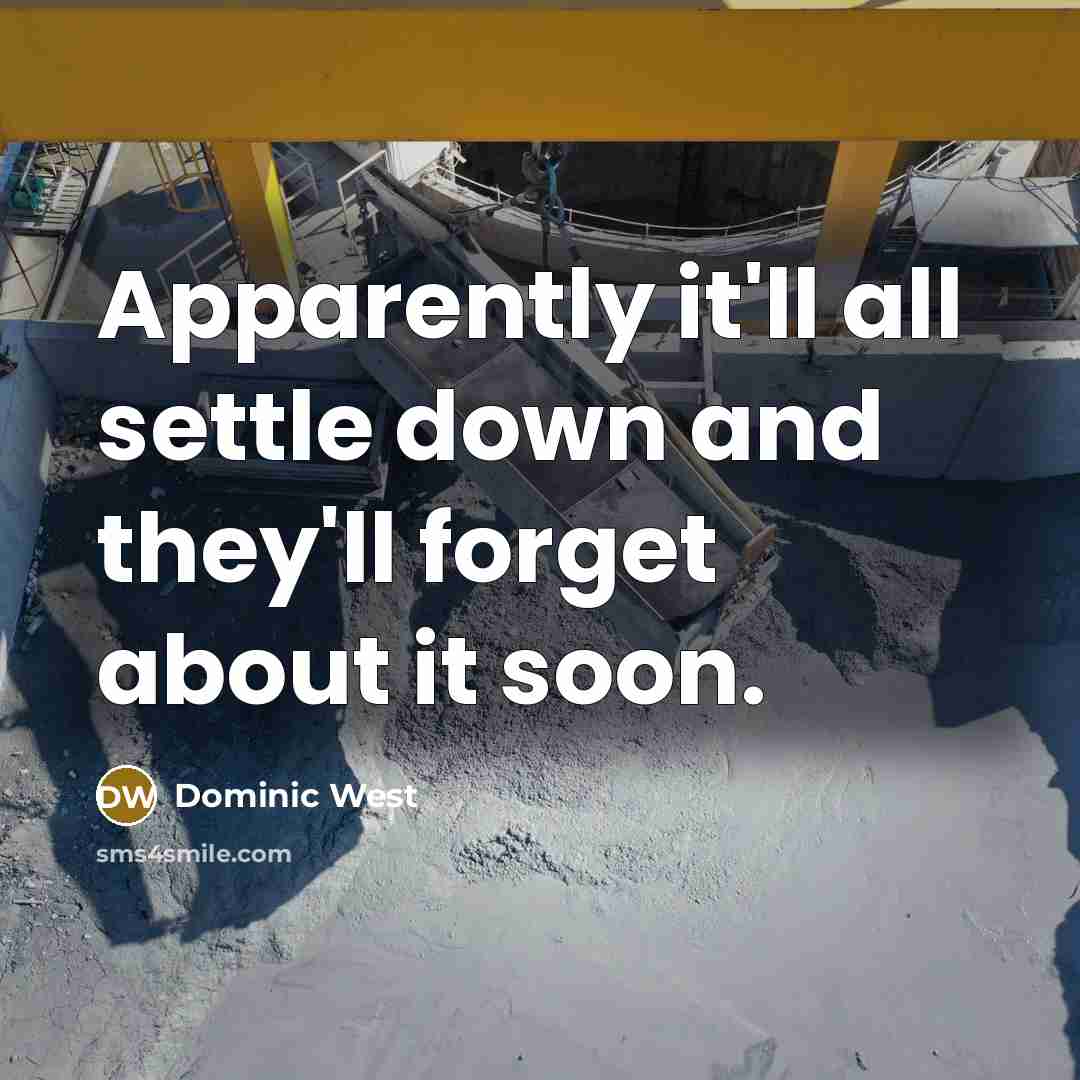 “Apparently it'll all settle down and they'll forget about it…” quote by Dominic West
