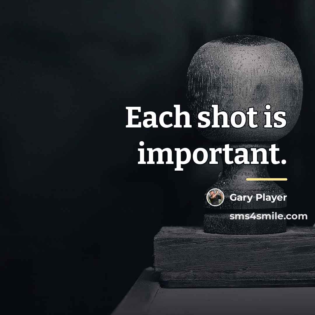 “Each shot is important.…” quote by Gary Player