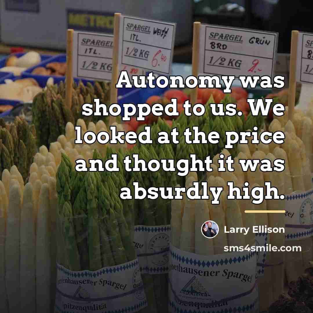 “Autonomy was shopped to us. We looked at the price…” quote by Larry Ellison
