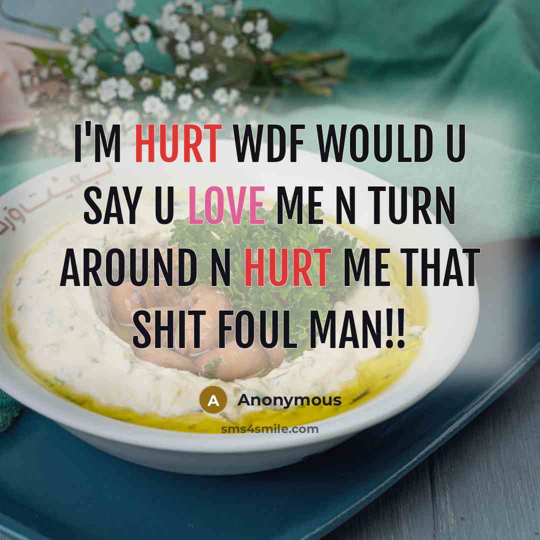 “I'm hurt wdf would u say u love me n turn around n hurt me that shit foul man!!” quote by Anonymous