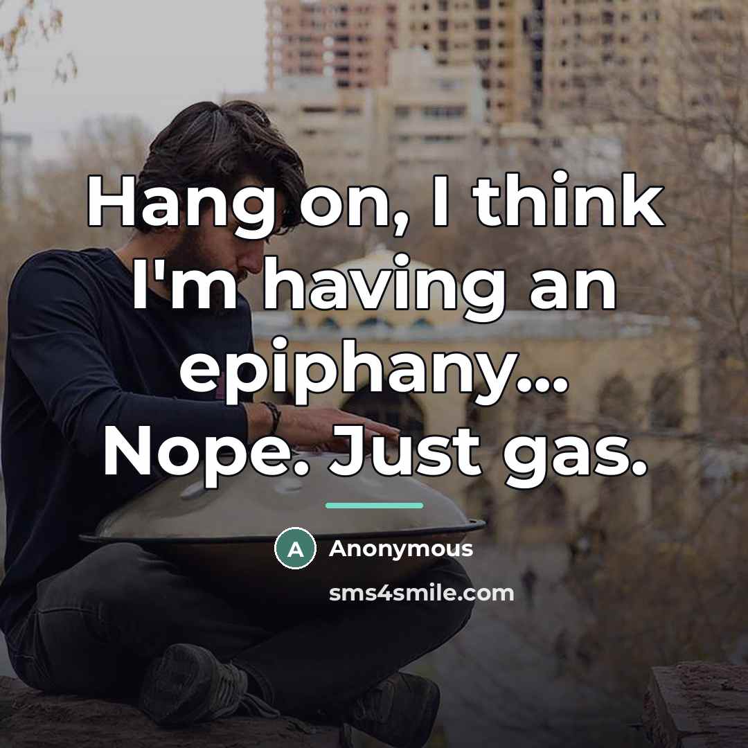 “Hang on, I think I'm having an epiphany... Nope. Just…” quote by Anonymous